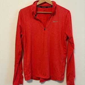 Nike Coral Heathered Quarter-Zip Athletic Top